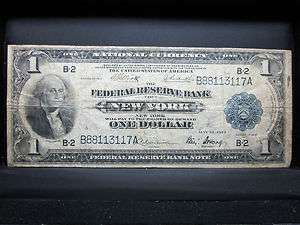 1918 $1 FEDERAL RESERVE NATIONAL BANK NOTE ★ NEW YORK ★ VG VERY 