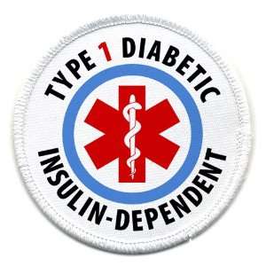  TYPE 1 DIABETIC Insulin Dependent Medical Alert 4 inch Sew 