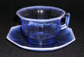 Imperial elegant glass blue opalescent OCTAGON set, 21p.  