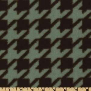  60 Wide Fleece Houndstooth Brown/Sea Green Fabric By The Yard 