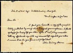 JOHN QUINCY ADAMS   AUTOGRAPH LETTER SIGNED 01/25/1823  