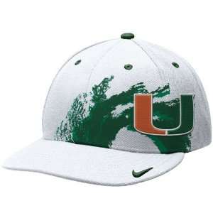 Nike Miami Hurricanes White Rivalry Swoosh Flex Fit Hat  
