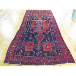  49 x 131 Navy Blue Persian Hand Knotted Wool Sirjan 