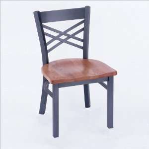   18 High Wooden Seat Cross Back Stationary Chair