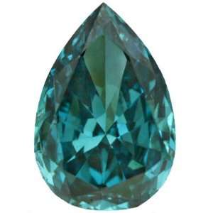  0.34 Ctw Teal Blue Pear Shape Real Loose Diamond For Ring 
