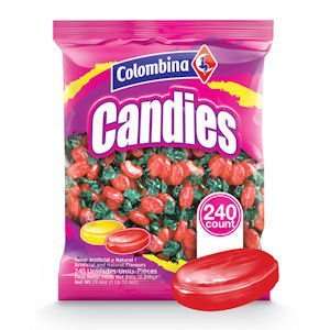 STRAWBERRY FRUIT HARD CANDY. Individually wrapped. (240pcs per display 