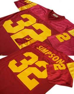 USC Trojans #32 OJ Simpson Sewn Memorial Red Throwback Mens Size 