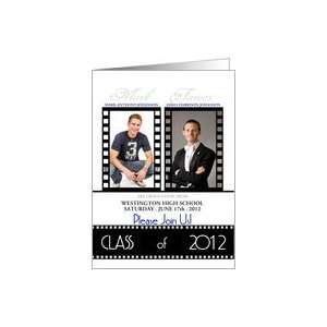  Class of 2012 Twin Graduation Party Invitation Photo Card 