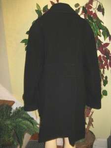 Kenneth Cole reaction women black Wool blend long coat jacket plus 