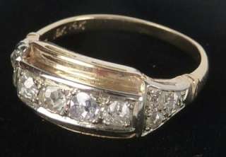   GOLD ART DECO .72 CT OLD MINE DIAMOND WEDDING? BAND RING~SIZE 7  