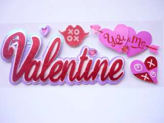 Valentine Title You & Me XOXO Kisses Hugs RC 3D Stickers  