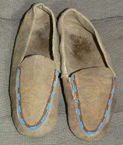 Old native American Indian tribal beaded slippers/shoes  