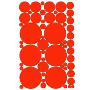  53 ORANGE Vinyl Polka Dots Wall Decor Decals Stickers 