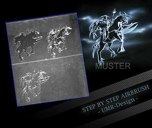 Airbrush Stencil Template 3 Steps AS 007 M Size 5,11 x 3,95  