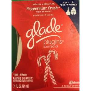 Glade Plugins Scented Oil Refill & Free Warmer, Peppermint Crush (Pack 