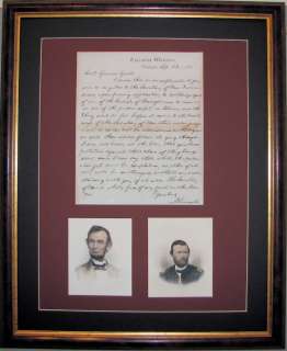 Abraham Lincoln Signed Letter Apology to U.S. Grant Fra  