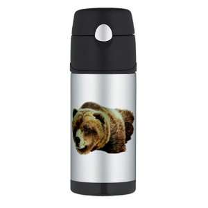  Thermos Travel Water Bottle Bear   Male Grizzly Bear 