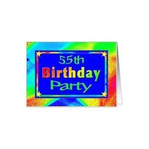  55th Birthday Party Invitations Bright Lights Card Toys & Games