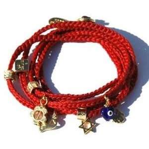  Wrap 24k Gold Plated Charms Red Bracelet for Protection Jewelry