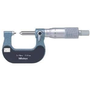 Mitutoyo 125 103 Screw Thread Micrometer, Ratchet Stop, 0 25mm Range 