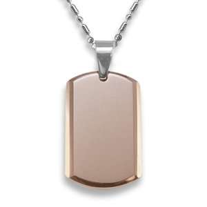   Tungsten Carbide Dog Tag on a 24 Inch Chain West Coast Jewelry