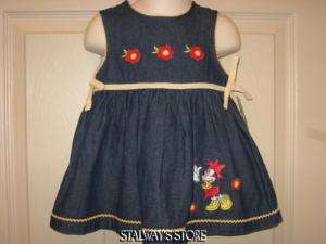 Walt Disney Dress Denim Minnie Mouse 18 Months NWT  