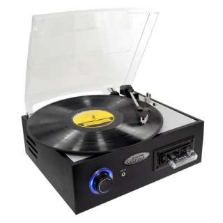 NEW Pyle Turntable Cassette Player 2 Built in Speakers,  Recording 