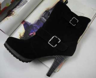   Heels Cool Buckle Fashion Ankle Boots Walker Shoes Casual 1k1  