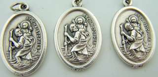 Saint St Christopher LOT 3 Catholic Medal Silver Gild Patron OF 
