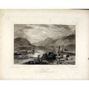    Loch Eck Argyleshire Scottish Lakes C1836 Old Print