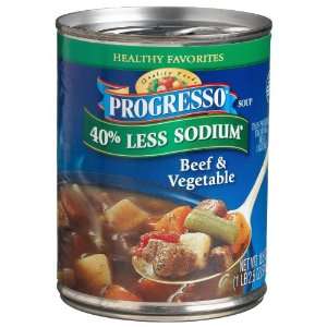 Progresso Reduced Sodium Beef & Vegetable Soup, 12 pk  