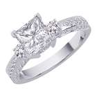   Co. 0.80 Ct H VS1 Princess Cut Solitaire Diamond Engagement Ring