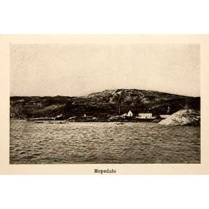  1907 Print Hopedale Labrador Canada Seaport Coast Village 
