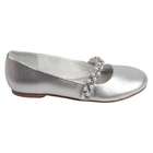 Nina Shoes Silver Mary Jane Ballet Flat Dress Shoe Little Girls 13M