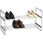   Essentials Storage and Organization Two Tier Shoe Rack in Chrome