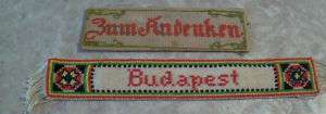 ANTIQUE NEEDLEPOINT BOOK MARKS BUDAPEST FOREIGN OLD  