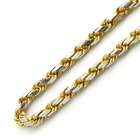 DoubleAccent 14K Two Tone Gold 3mm Rope Chain Necklace 22