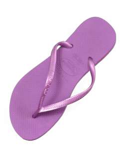 New Havaianas Slim Thong Flip Flops Sandals Womens Shoes Purple Size 5 