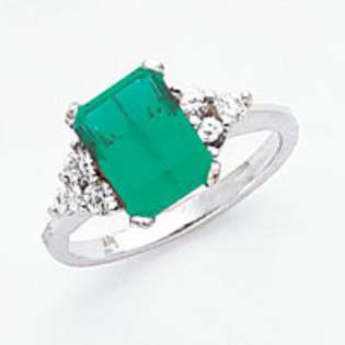   White Gold 9x7mm Emerald Cut Mount St. Helens AA Diamond ring  goldia