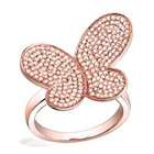   Diamond 14k Rose Gold Butterfly Ring (Size 8   Other Sizes Available