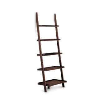 Poundex 5 Tier Leaning Wall Shelf, Cappuccino 