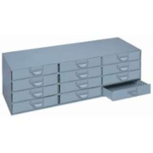 Lyon DD2360 Steel Stackable 12 Drawer Case Unit, 34 1/4 Width x 17 