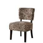 Linon Home Decor Products Accent Chair with Brown Zebra Stripes in 