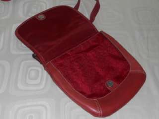 Fossil Small Red Leather Crossbody Organizer Shoulder Bag Purse  