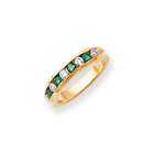 goldia 14k Gold 2.5mm Emerald AA Diamond anniversary band ring