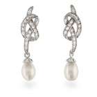    Exquisite Vintage Style CZ Freshwater Pearl Drop Earrings