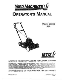 MTD Lawn mower Side discharge mowers Parts  Model 12A 266F088 