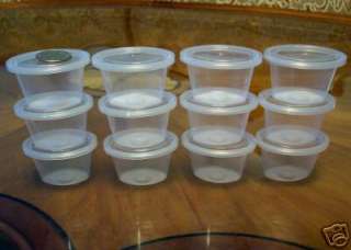 M00236 MOREZMORE 50 Clear Oval Plastic Flexible Containers Jars Lids 