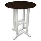   Earth Friendly Outdoor Patio Bistro Table   White & Chocolate Brown
