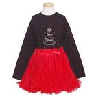   girl in this red and black scotty dog tutu skirt outfit from gigi
